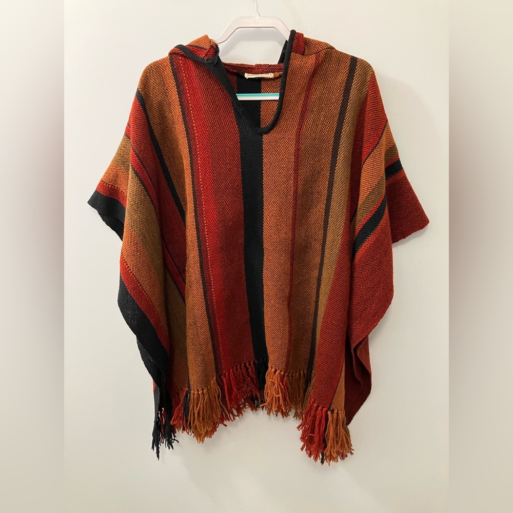 Wool Hooded Poncho/ Cloak